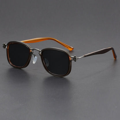 Retro Square Frame Metal Sunglasses