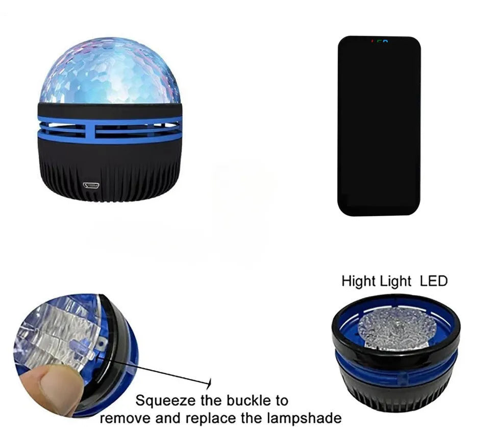 LED Night Light Water Pattern Projection Effect Lamp