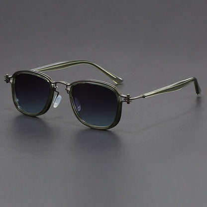 Retro Square Frame Metal Sunglasses